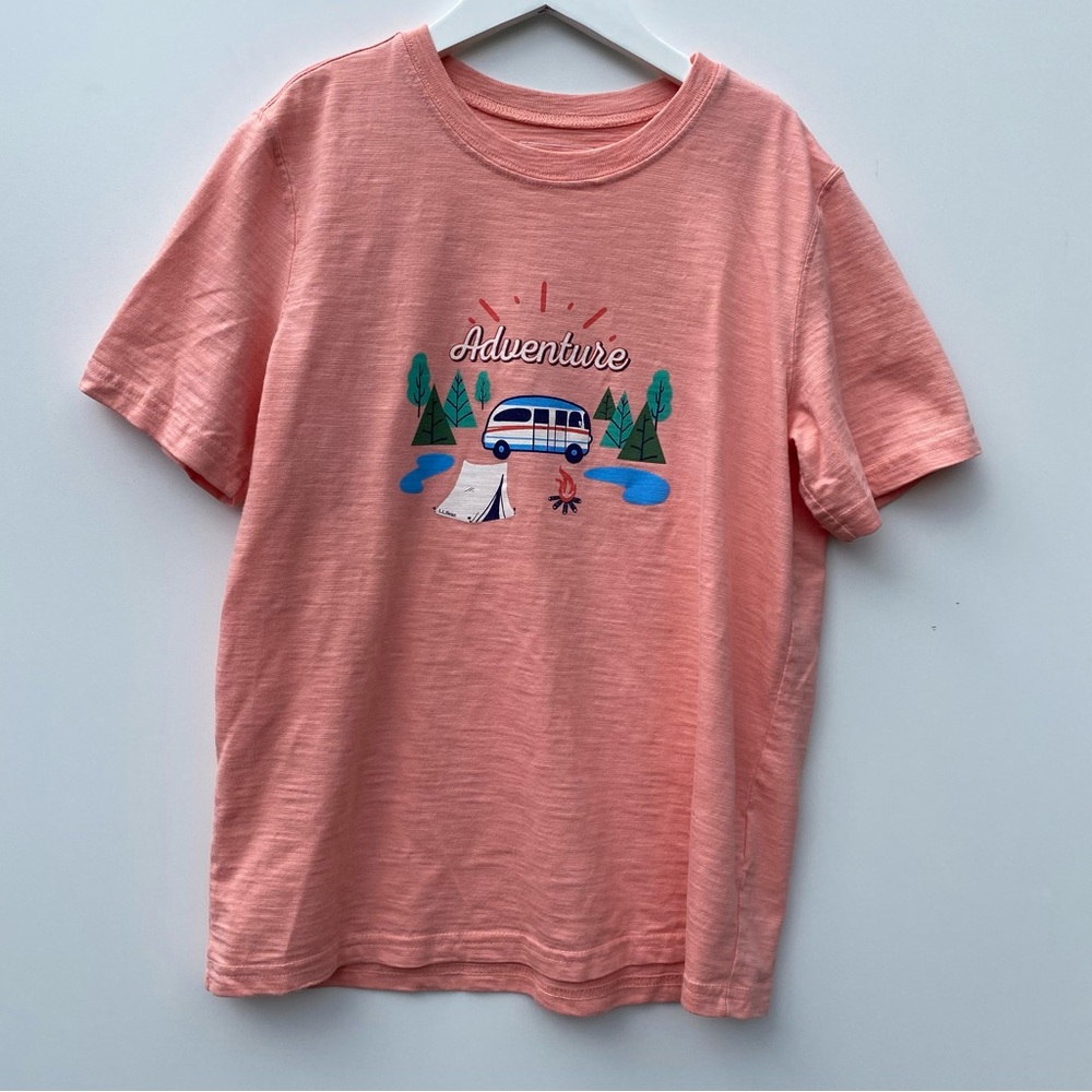 L.L.Bean Kids “Adventure” Peach colored 
T-shirt size 10/12